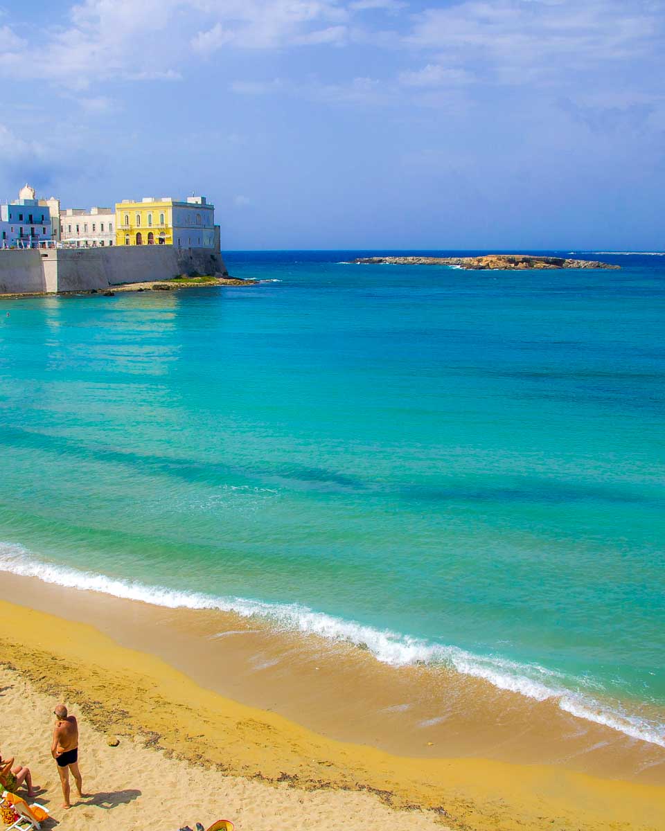 A beach in Gallipoli seen on an ebike tour from Puglia Italy