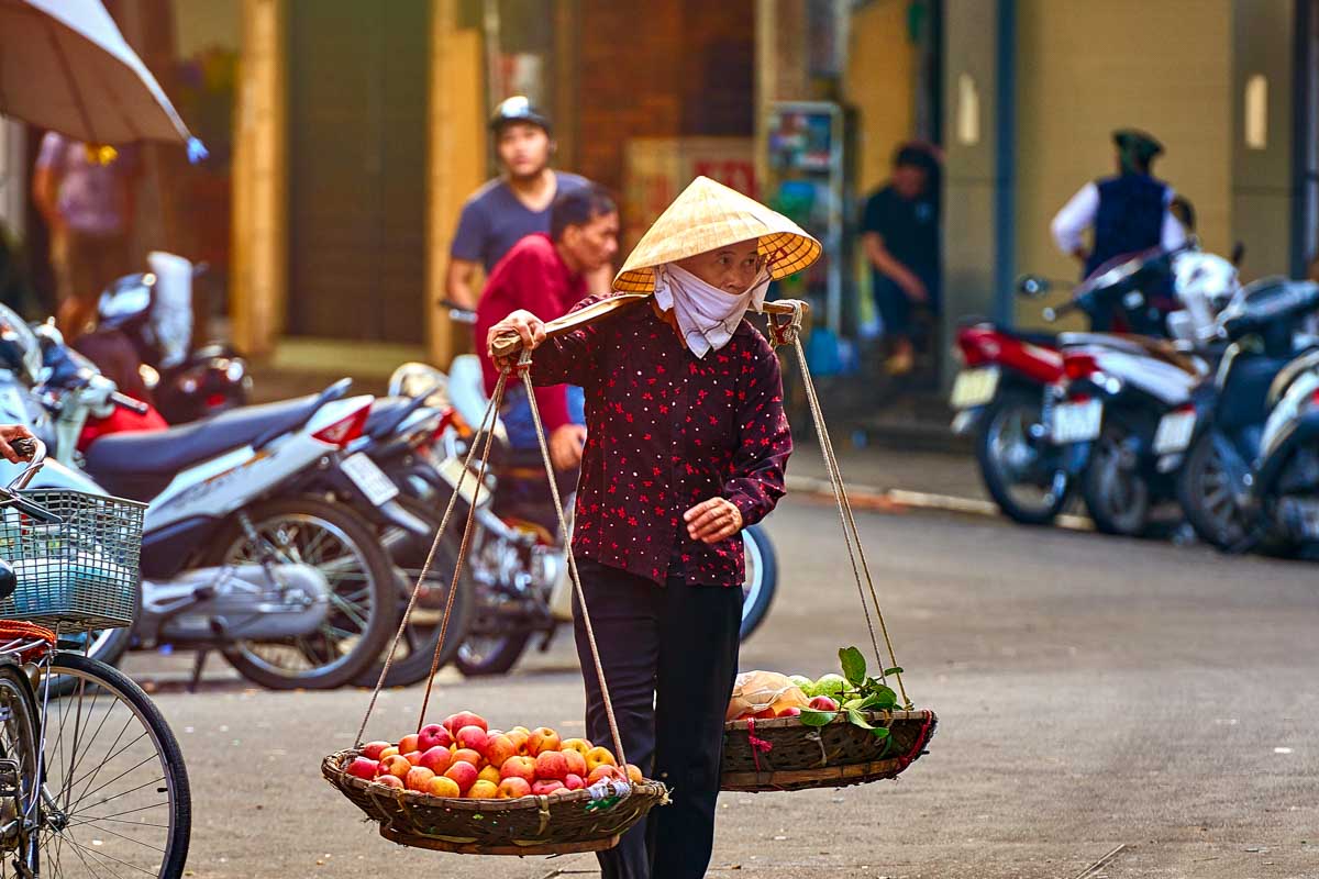 A vendor in Trúc Bạch Hanoi Vietnam