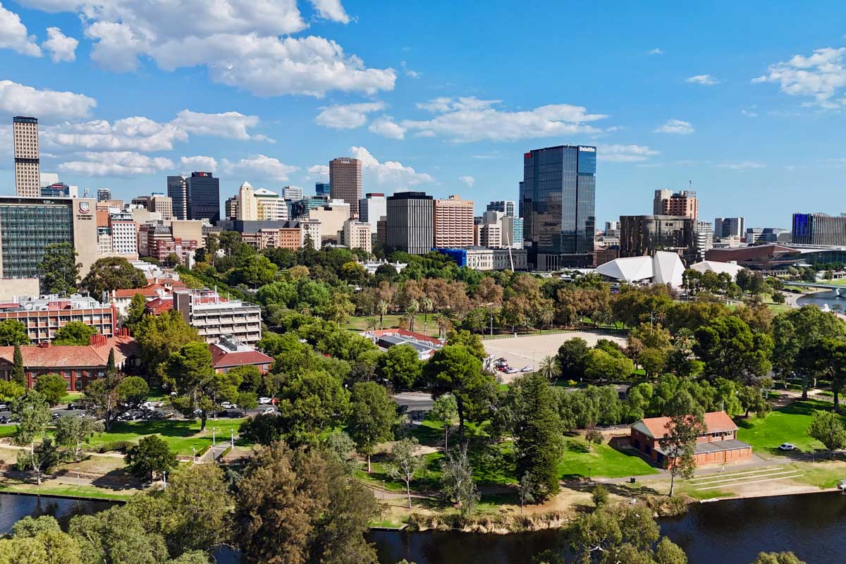 Aerial View of Adelaide skyline