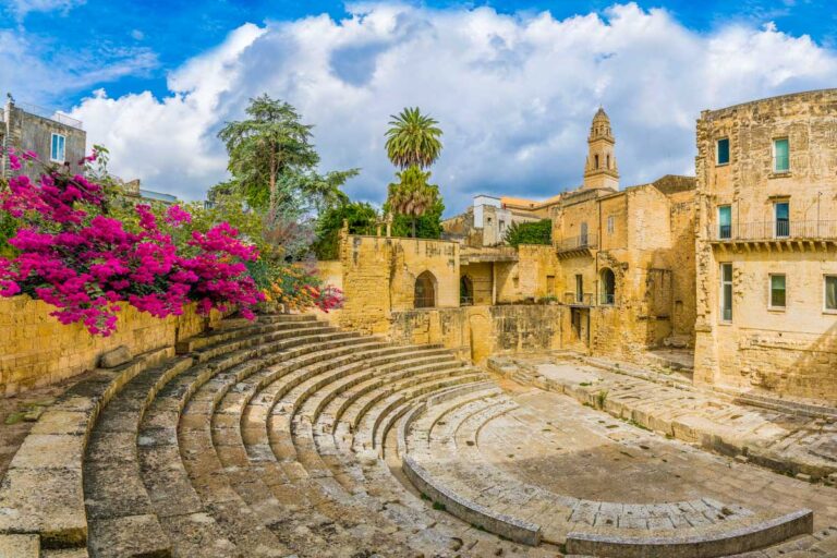 Ancient Roman theater in Lecce, Puglia region, Italy