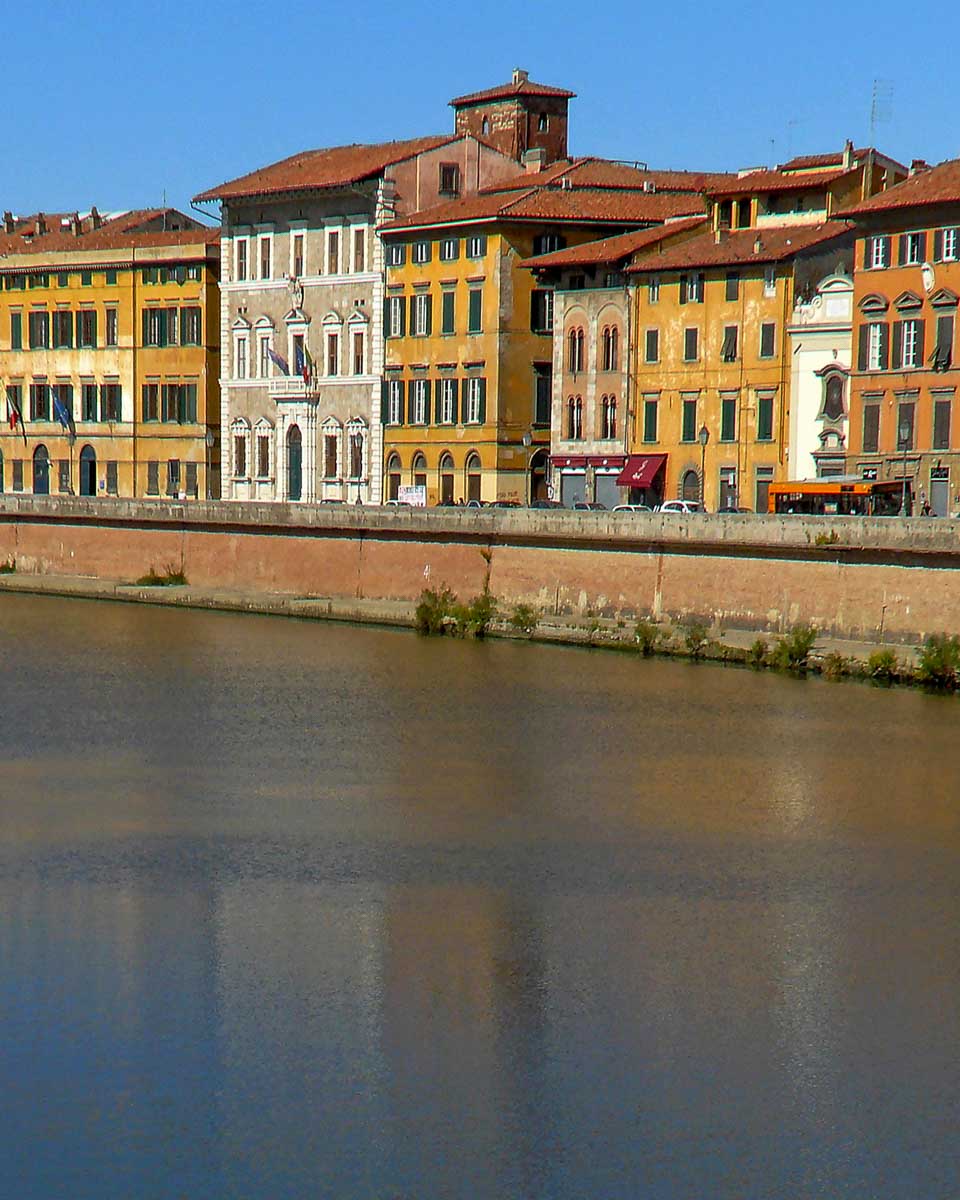 Arno River in the city of Pisa Italy