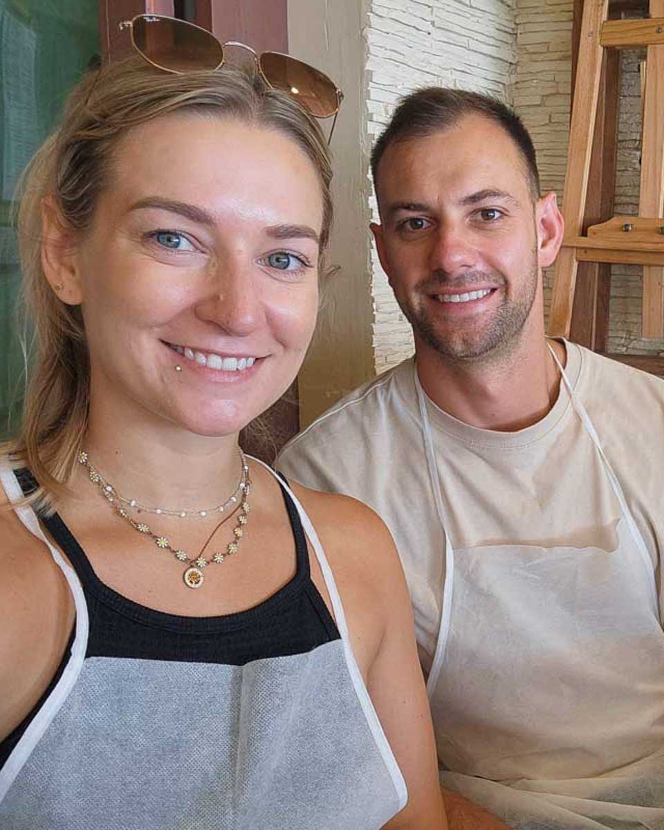 Bailey-and-Daniel-at-a-cooking-class-in-Puglia Italy