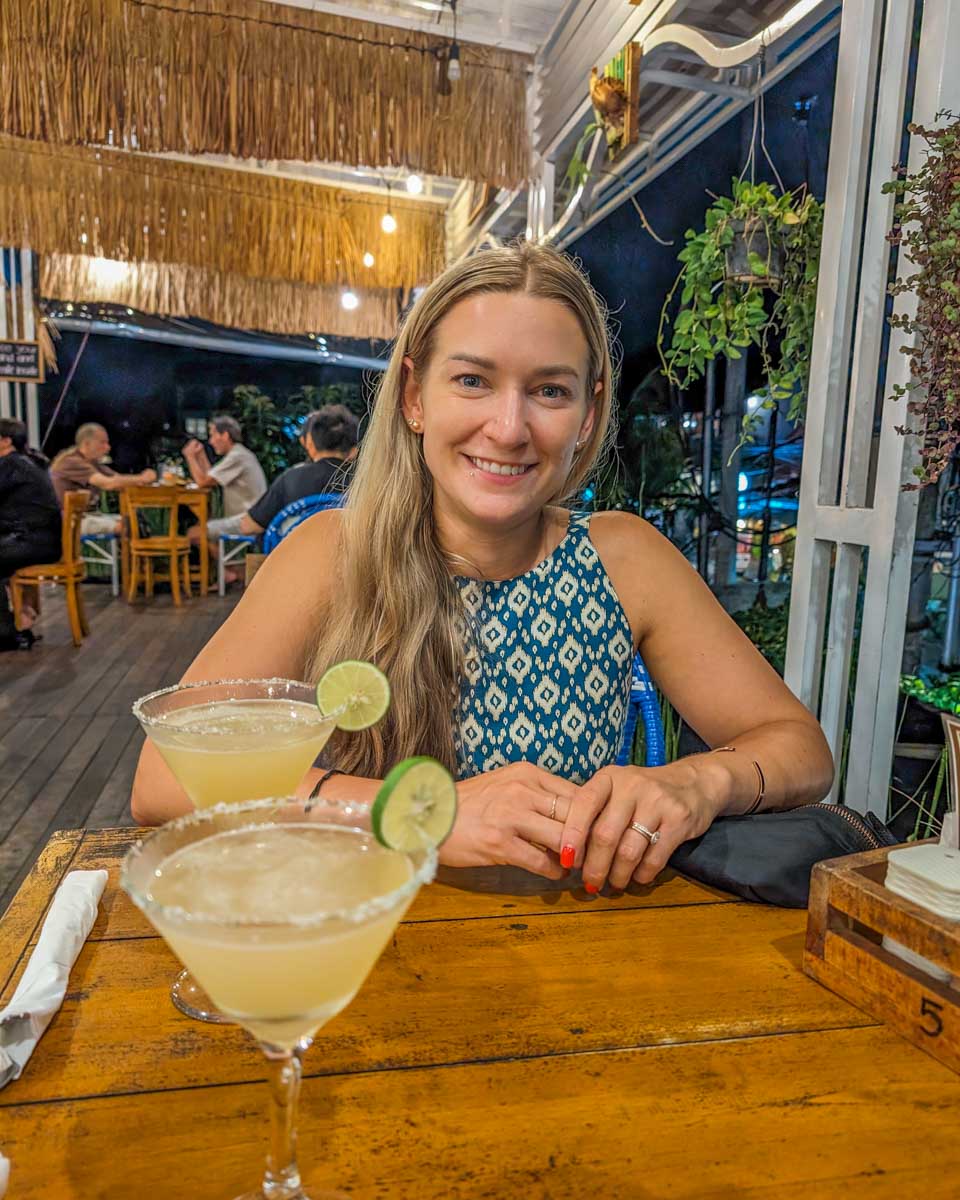 Bailey-enjoys-a-margarita-cocktail-in-Mexico City, Mexico