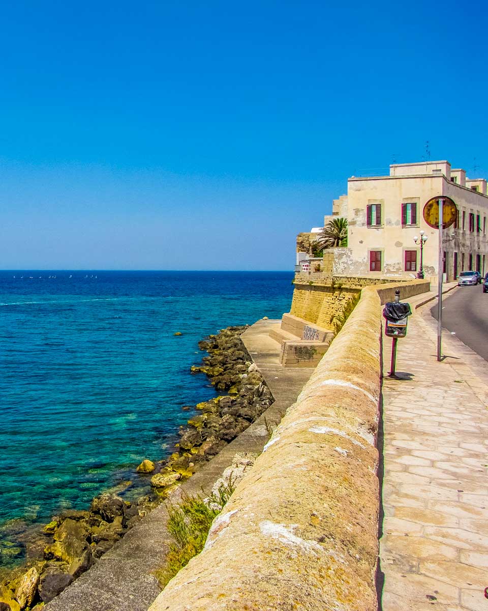 Gallipoli coastline in Puglia Italy