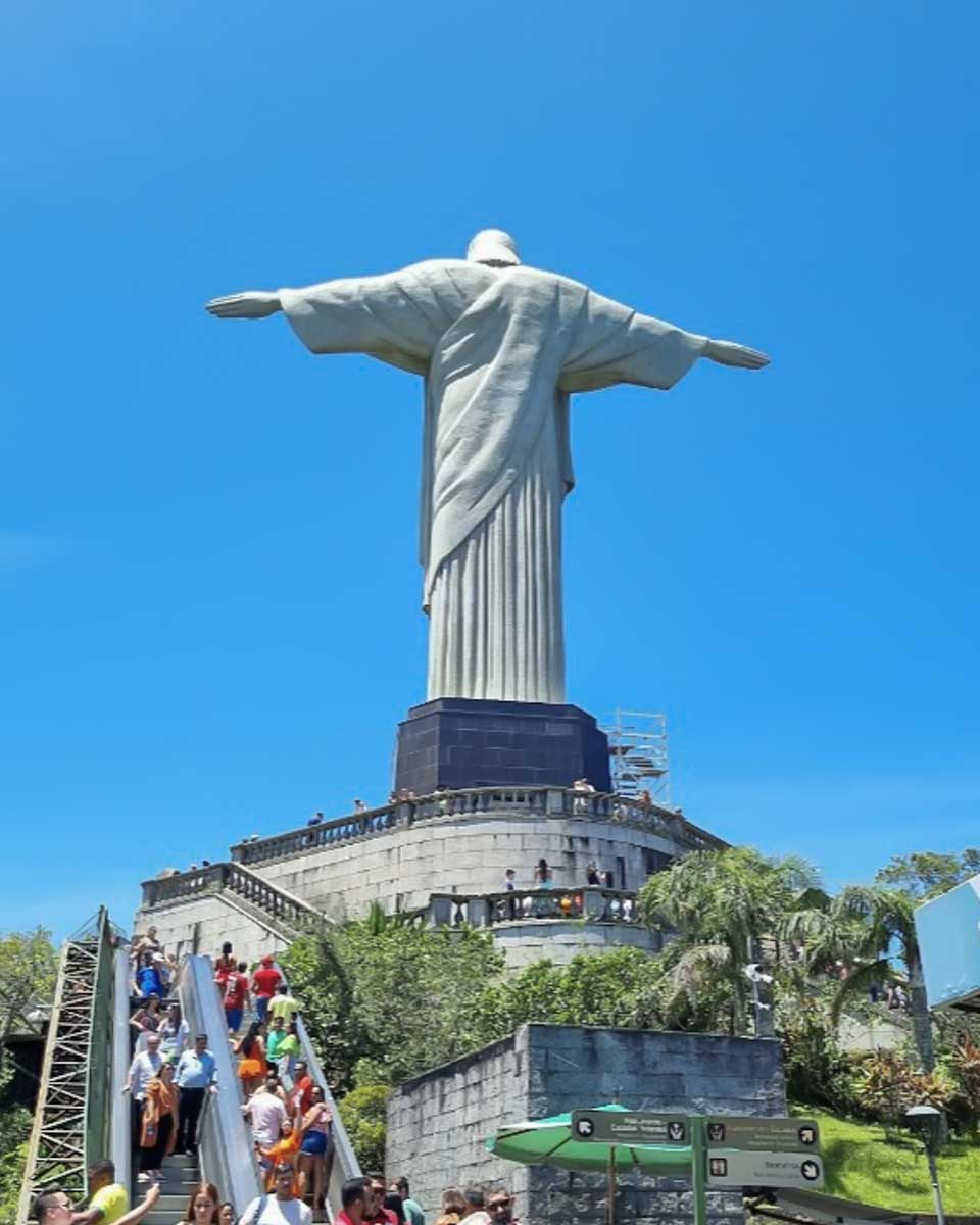 Steps-up-to-the-Christ-the-Redeemer-Statue-in-Rio de Janeiro Brazil
