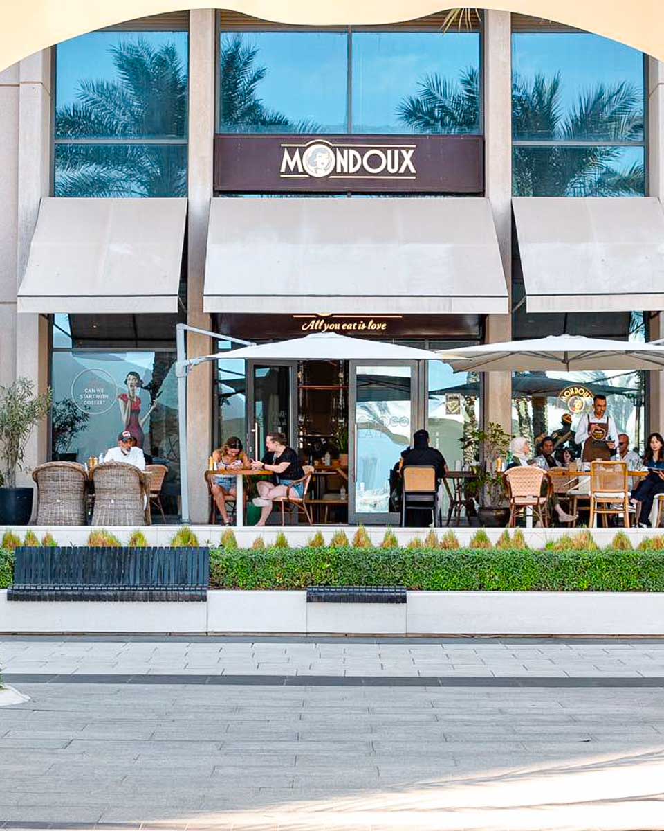 The outside of Mondoux in Dubai