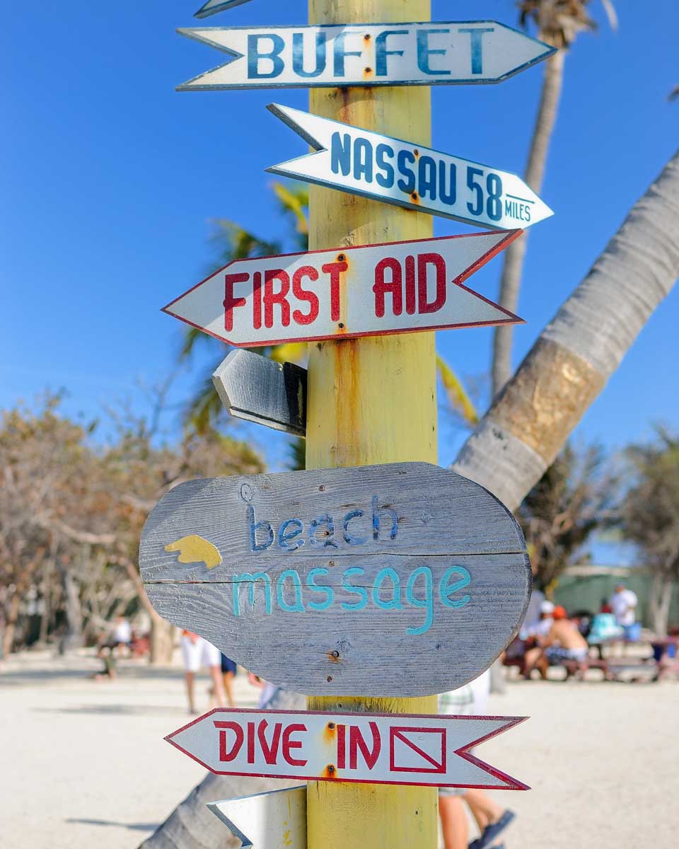 Sign at Junkanoo Beach in Nassau Bahamas