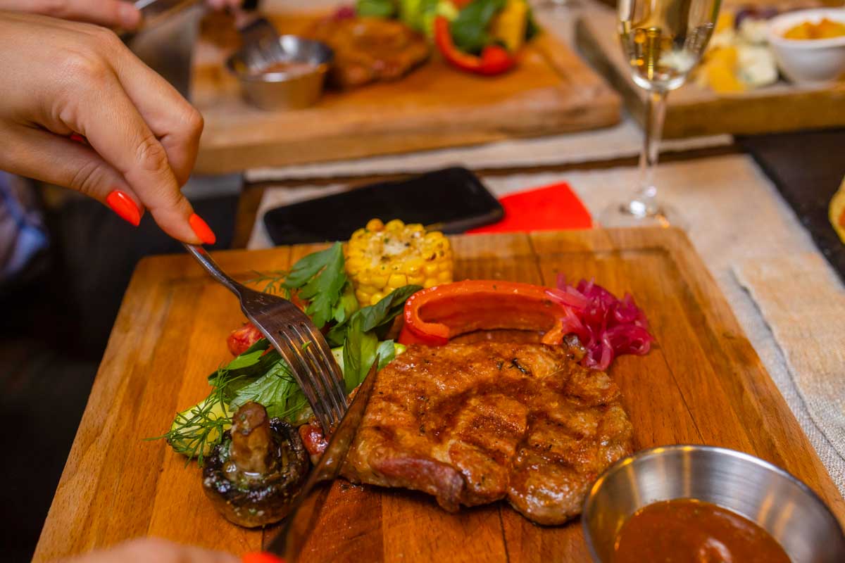 Steak eaten in Buenos Aires Argentina