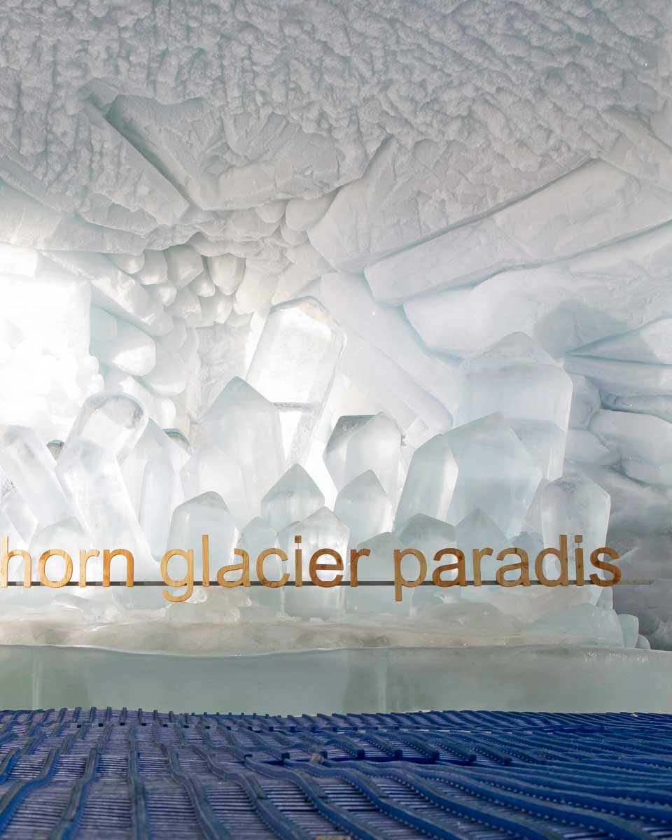 The ice palace on Glacier Paradise from Zermatt Switzerland
