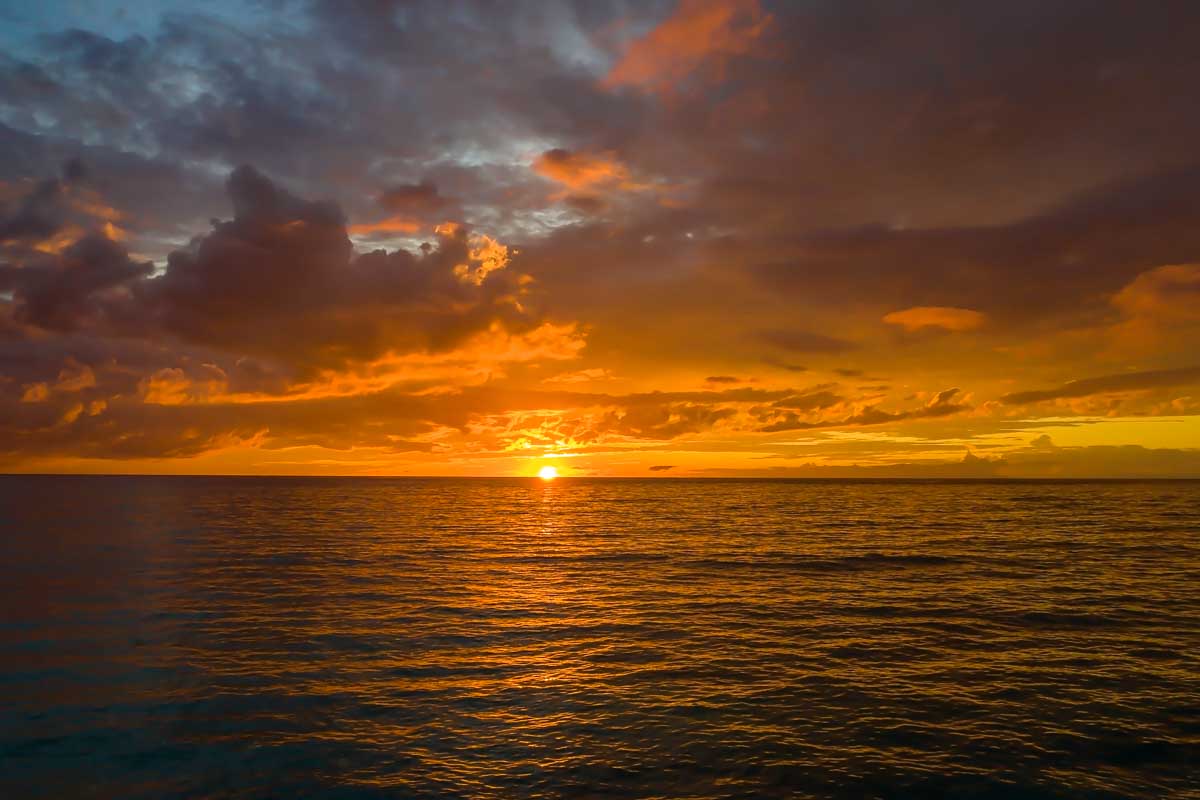 The sunset seen in Barbados along The Richard Haynes Boardwalk