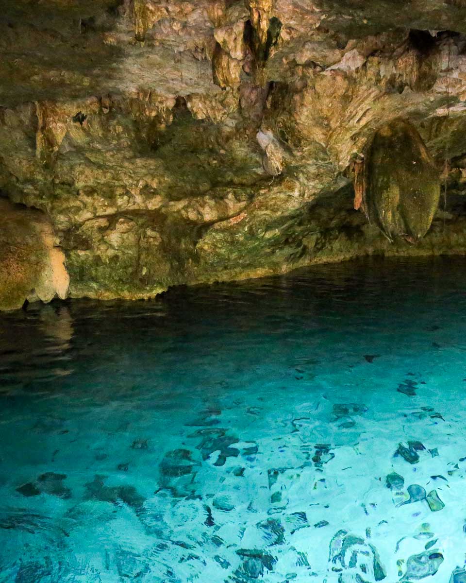 A-cenote-seen-on-a-tour-of-Chichen-Itza-from-Cancun Mexico