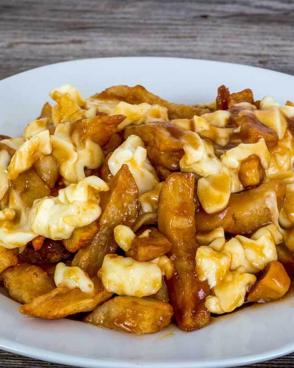 Canadian-Poutine-eaten-in-Vancouver BC Canada Winter