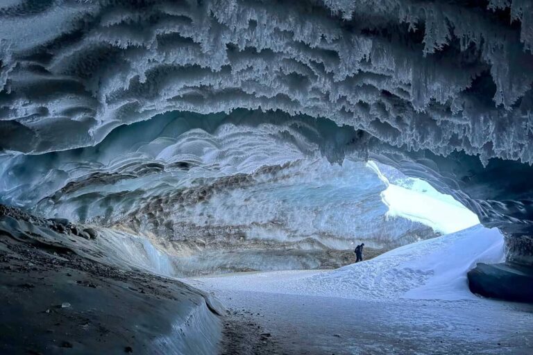 Castner Glacier Ice Cave seen near Fairbanks Alaska