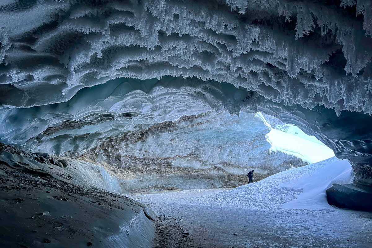 Castner Glacier Ice Cave seen near Fairbanks Alaska
