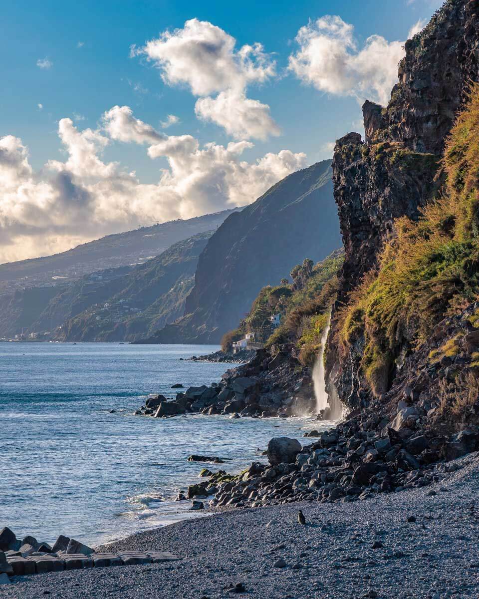 Cliffs near Beach in Ponta do Sol, Madeira, Portugal