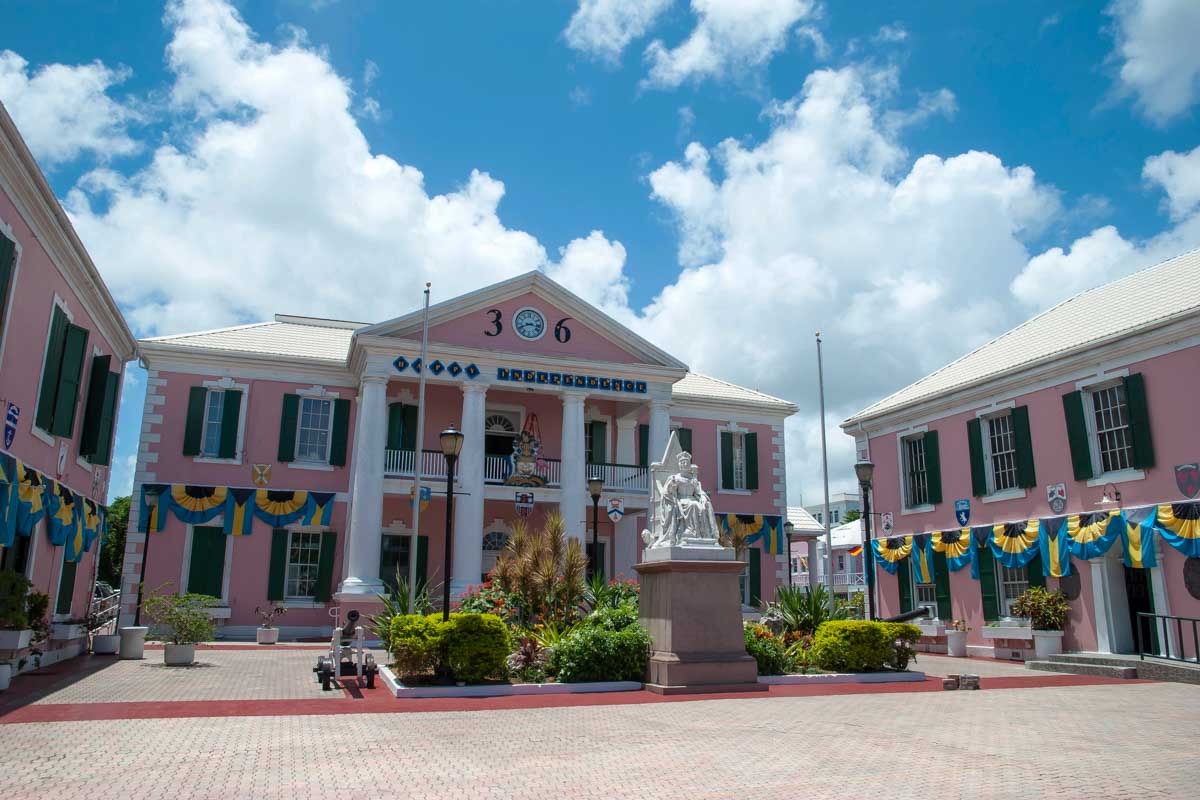 The Parliament Square in Nassau downtown The Bahamas