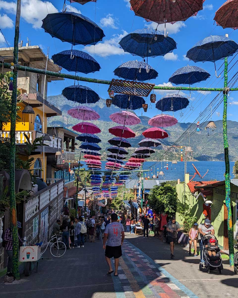 Colorful streets of San Juan seen on a trip from San Pedro Lake Atitlan Guatemala