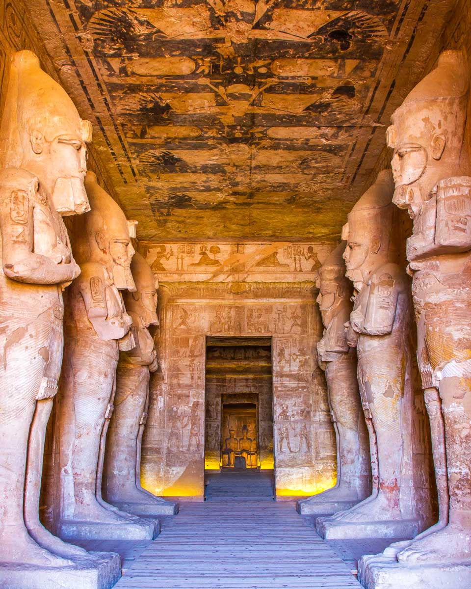 Inside the Abu Simbel Temple on a cruise from Aswan Egypt