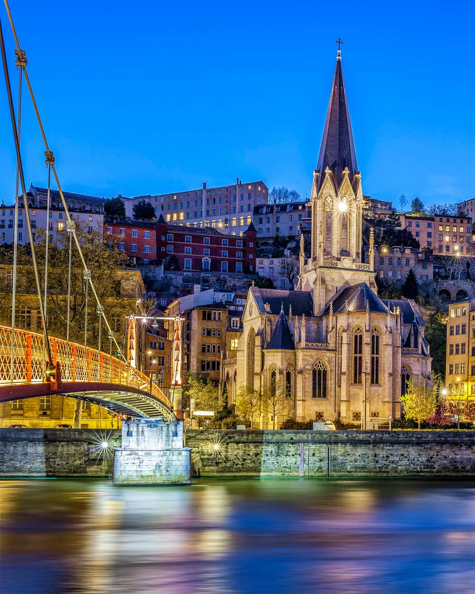 Old Town aka Vieux Lyon France at night