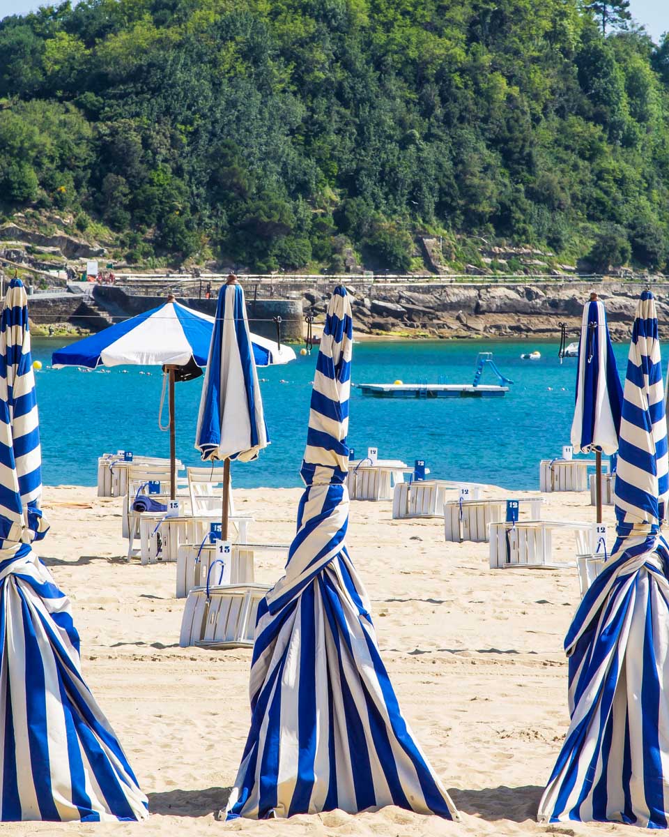 Ondarreta Beach seen in San Sebastian Spain