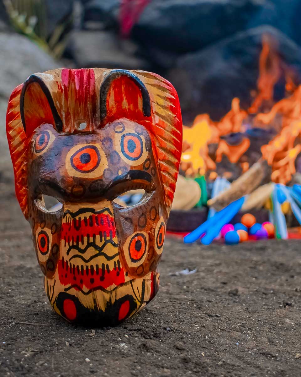 Sacred Mayan cave ceremony seen on a tour from Panajachel Lake Atitlan Guatemala