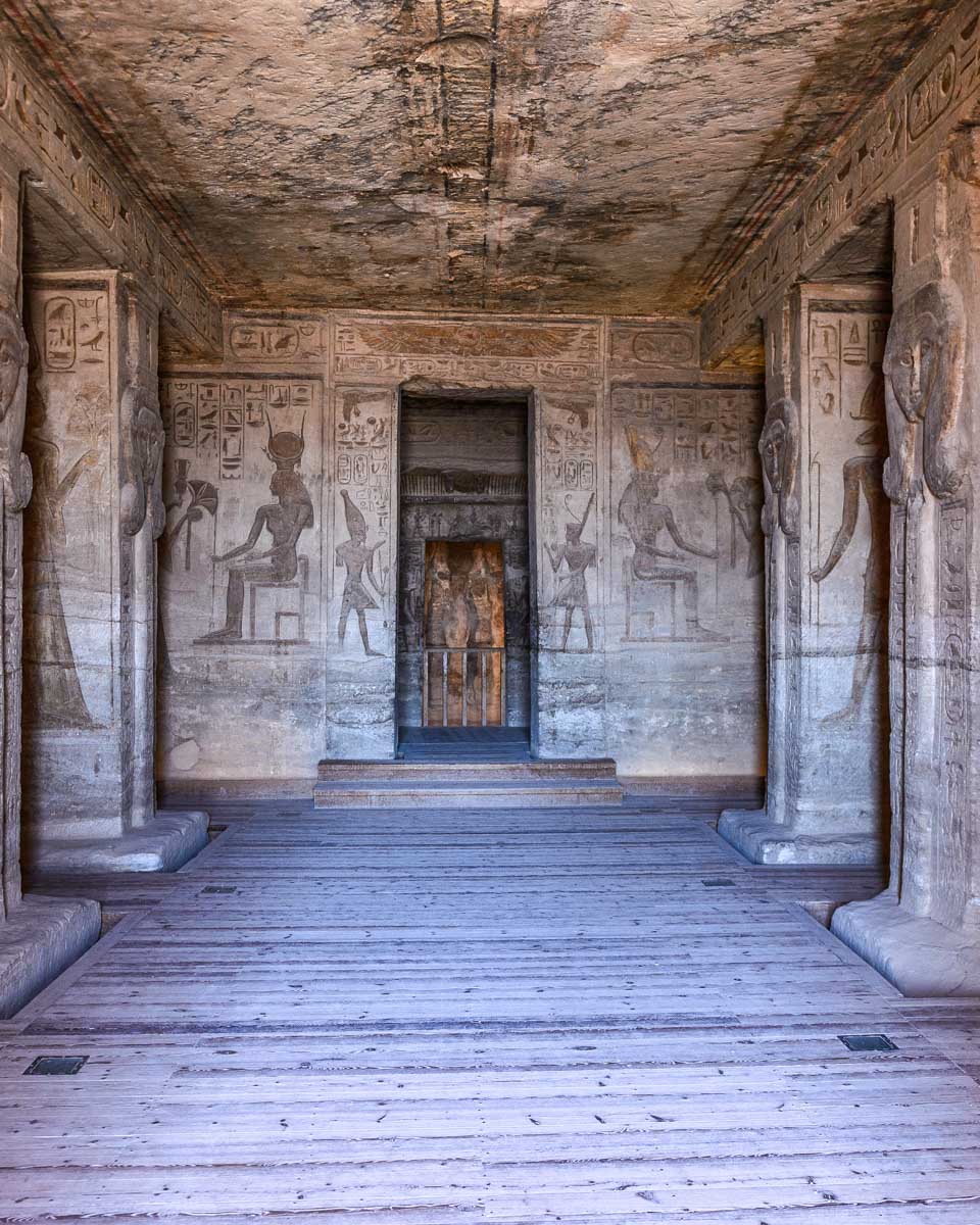 The Abu Simbel Temple interior in Egypt