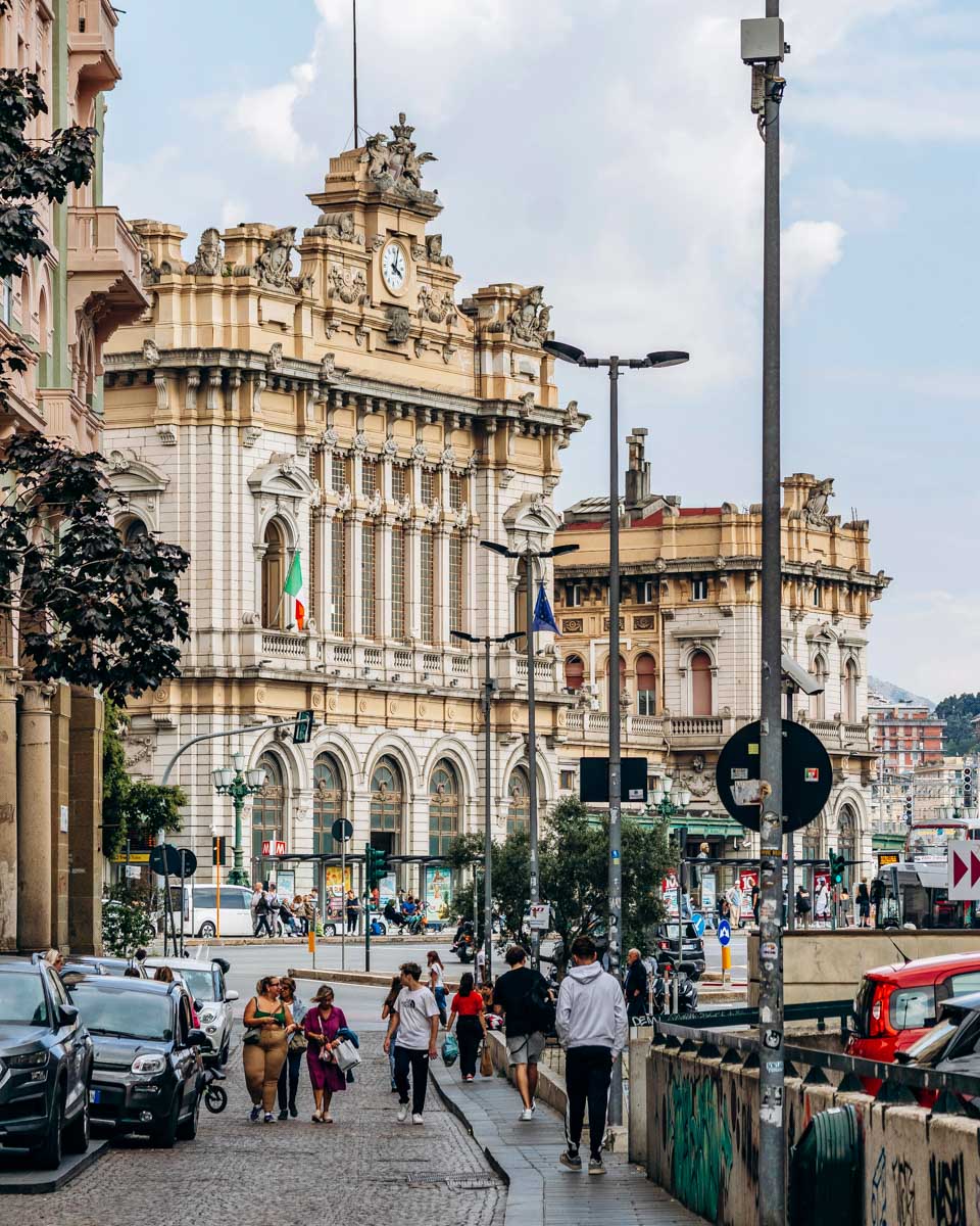 The Grand Principe train station in Genoa Italy