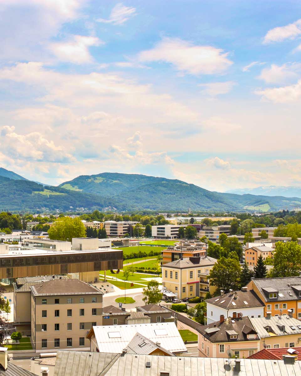View of the Nonntal district in Salzburg Austria