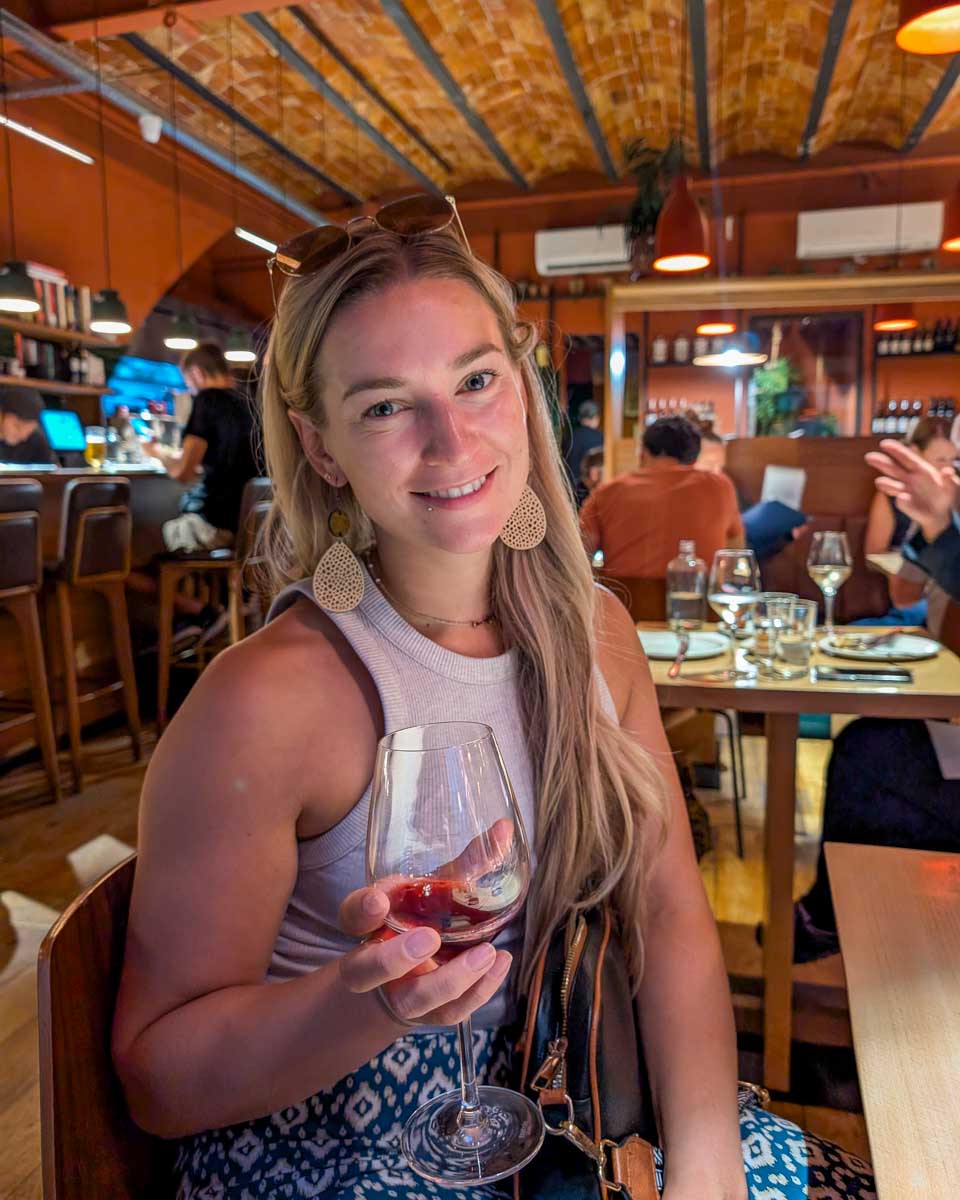 Bailey-drinking wine in Strasbourg France