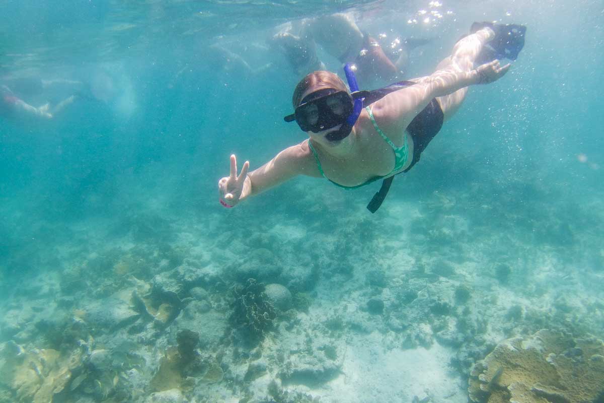 Bailey-snorkeling-in-Ambergris Caye Belize