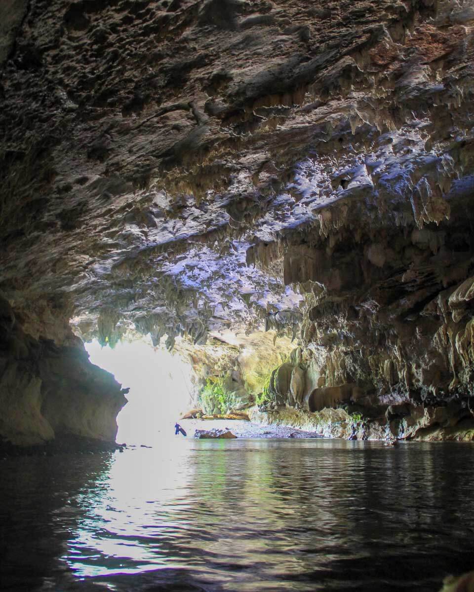 Floating through caves in Ambergris Caye Belize