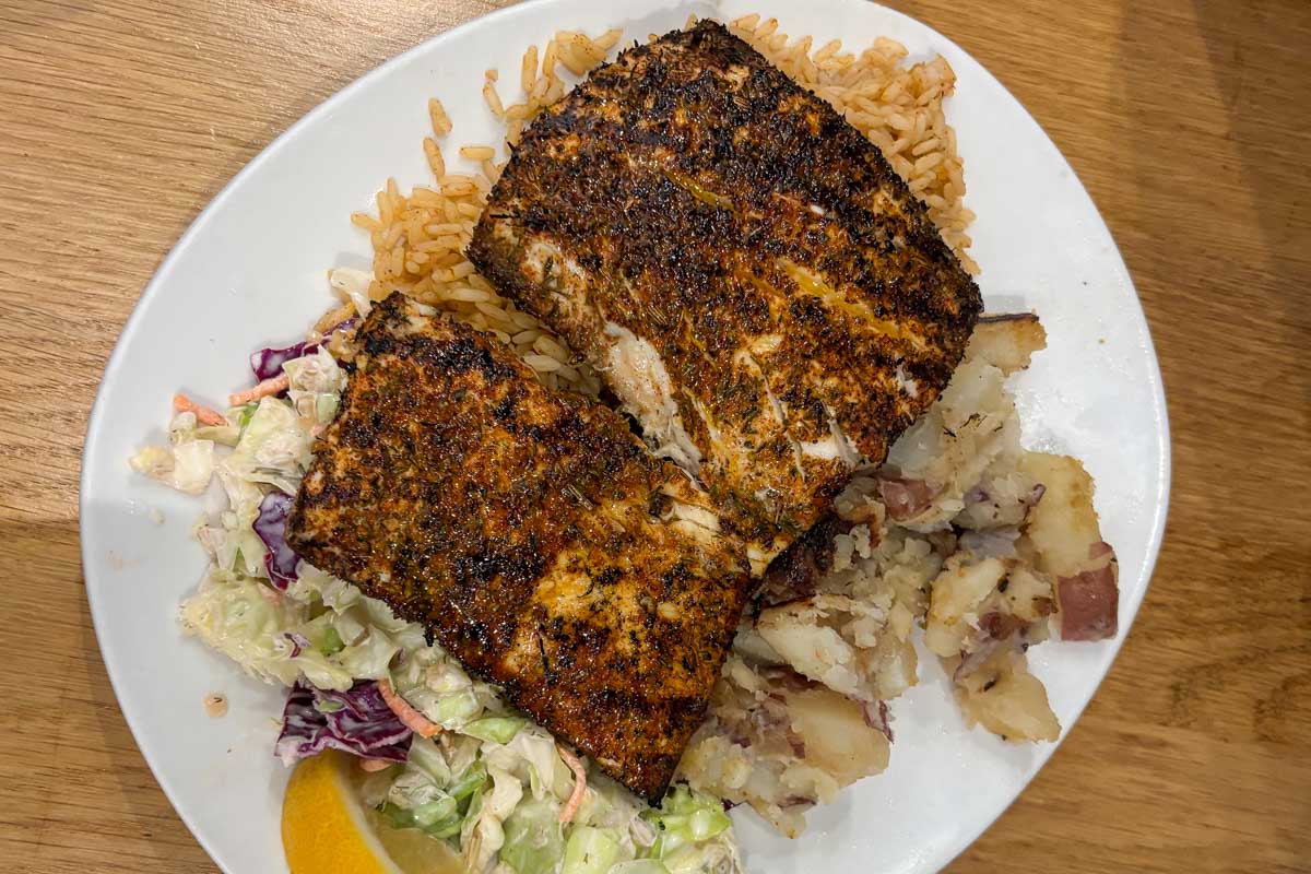 Grilled fish eaten for dinner in Ambergris Caye Belize (2)