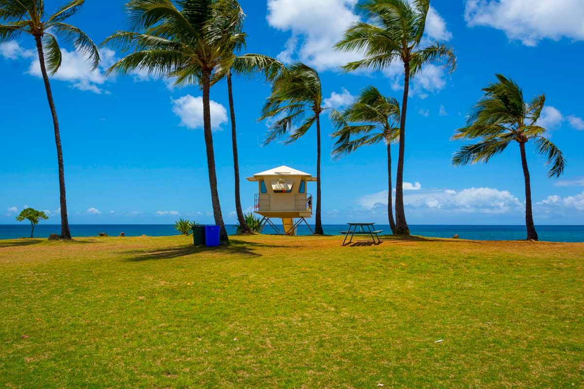 Lifeguard tower in North Shore, Hawaii