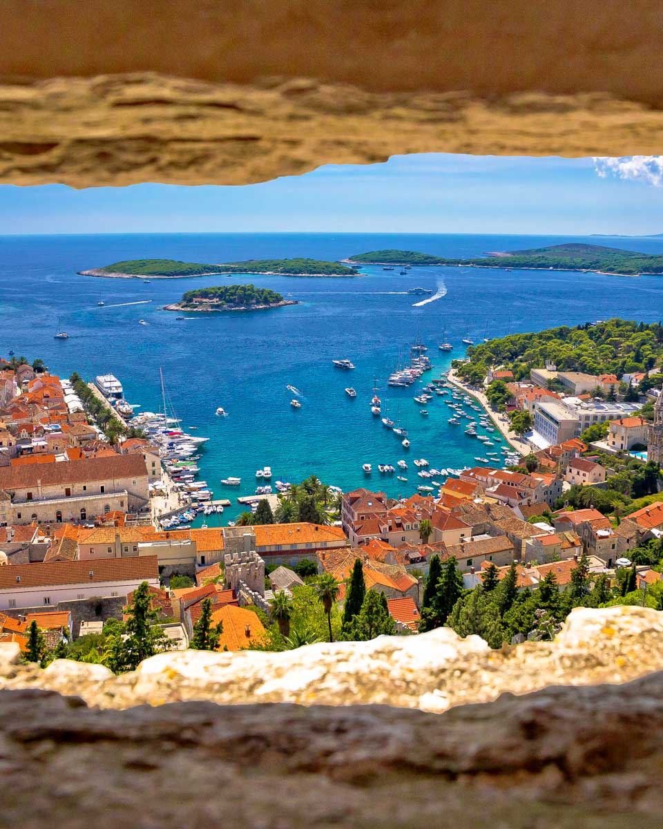 The view of Hvar Croatia from Fortica (Å panjola) Fortress (2)
