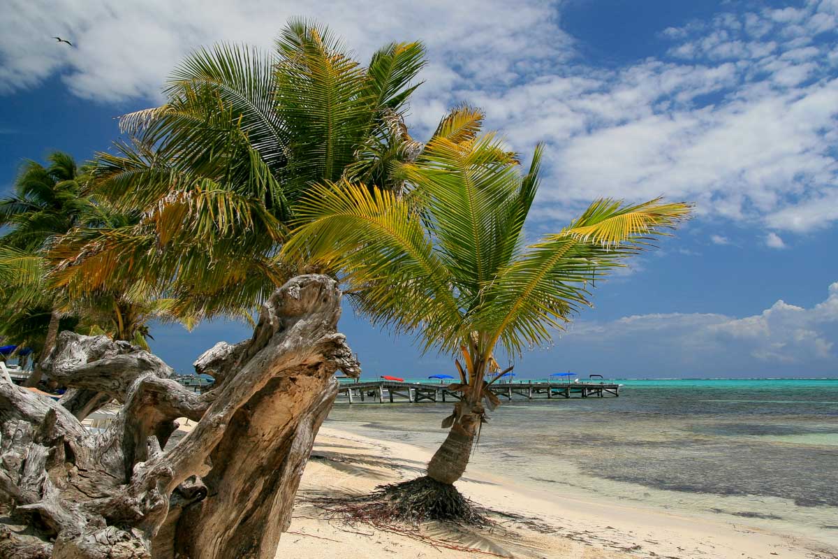 View of Ambergris Caye Beach in Belize