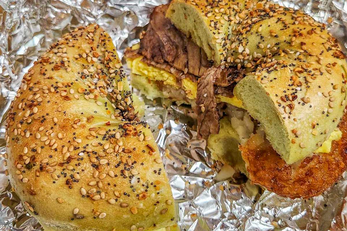 A-bagel-eaten-for-breakfast-on Koh Samui Thailand