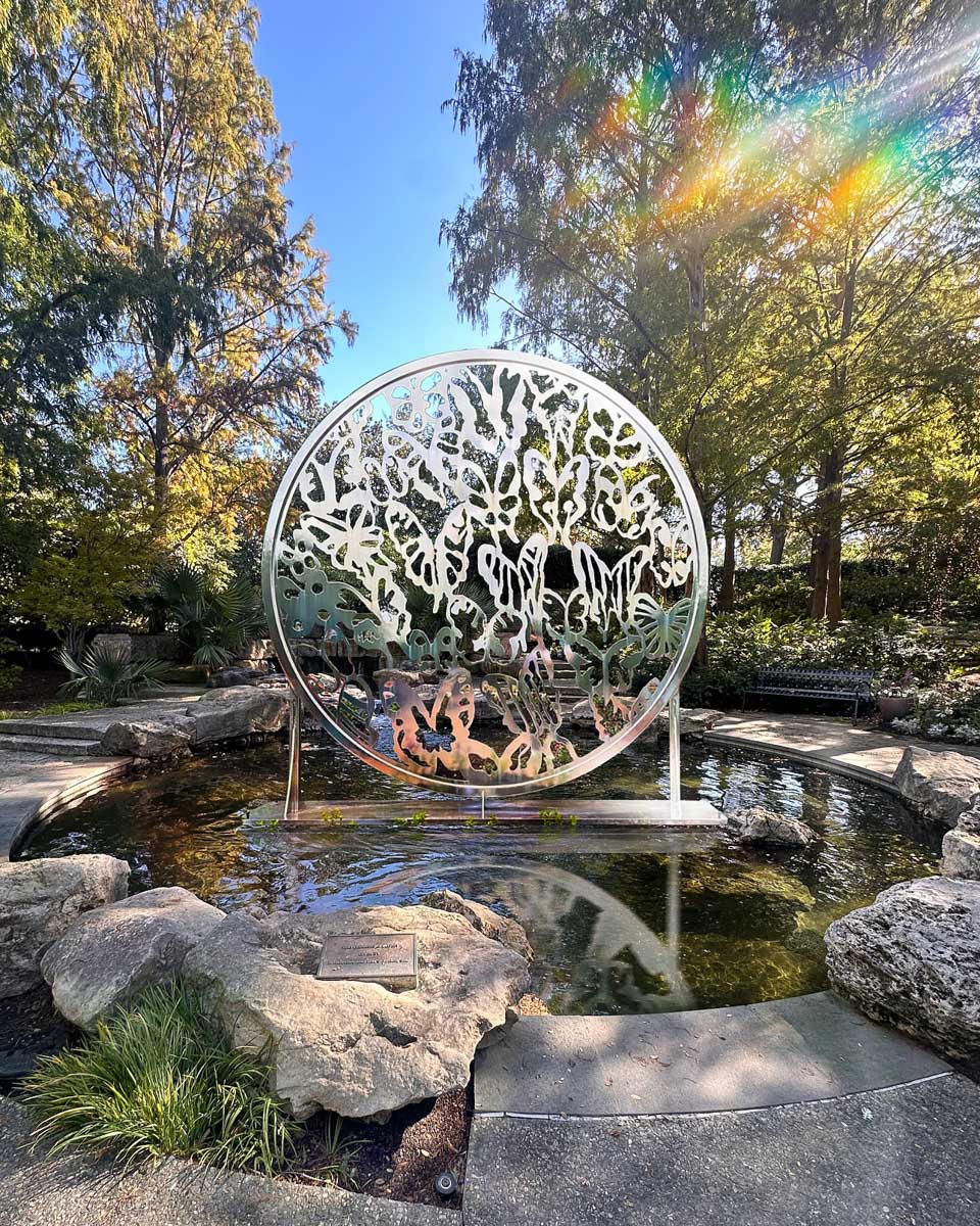 An art installation at the Dallas Arboretum and Botanical Garden