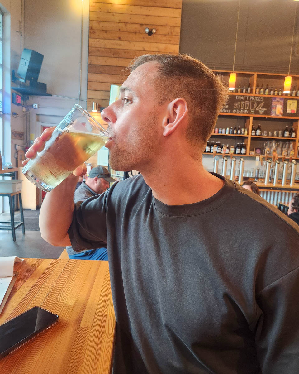 Dan enjoys a beer in Dallas, Texas