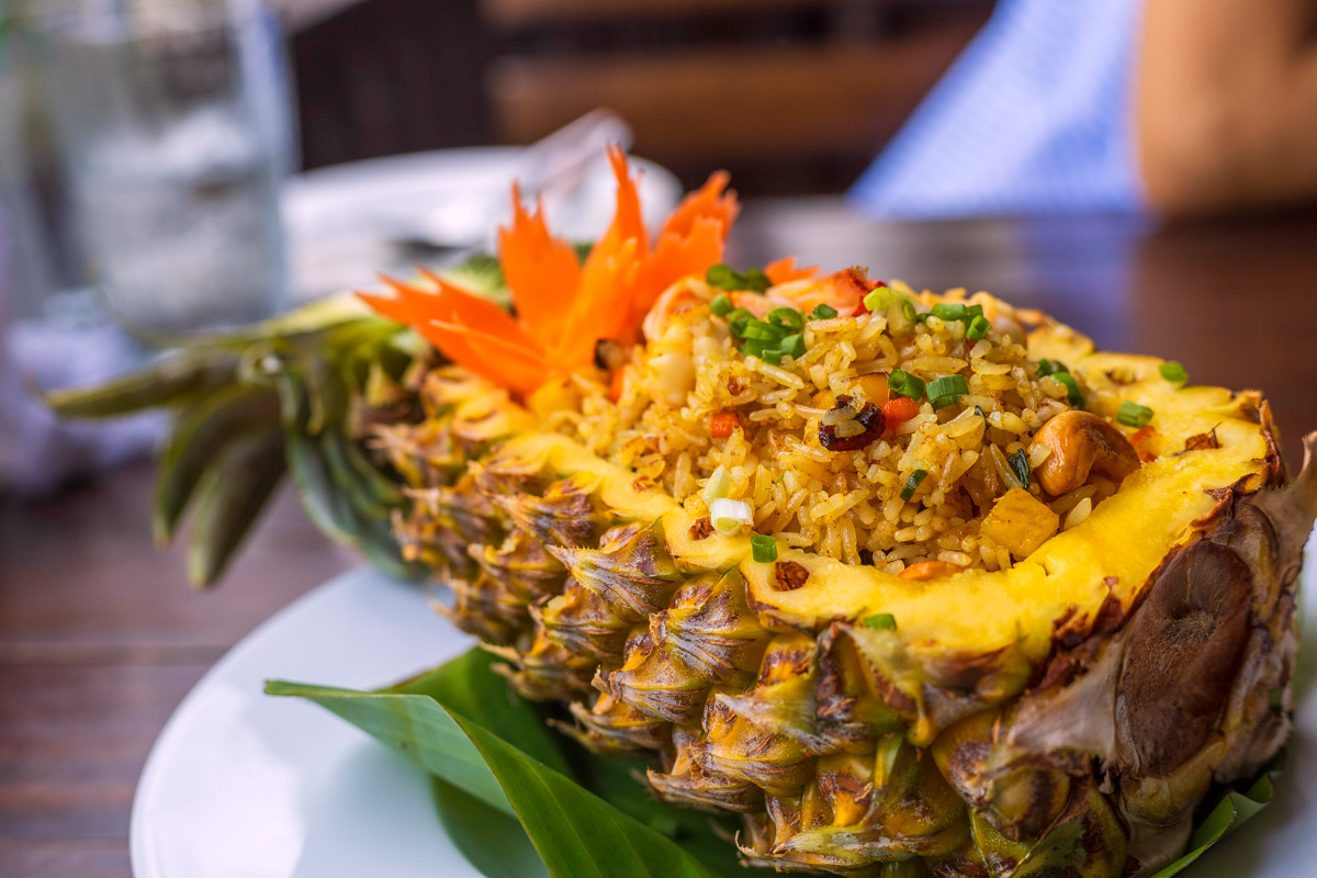 Pineapple fried rice eaten in Phi Phi Thailand