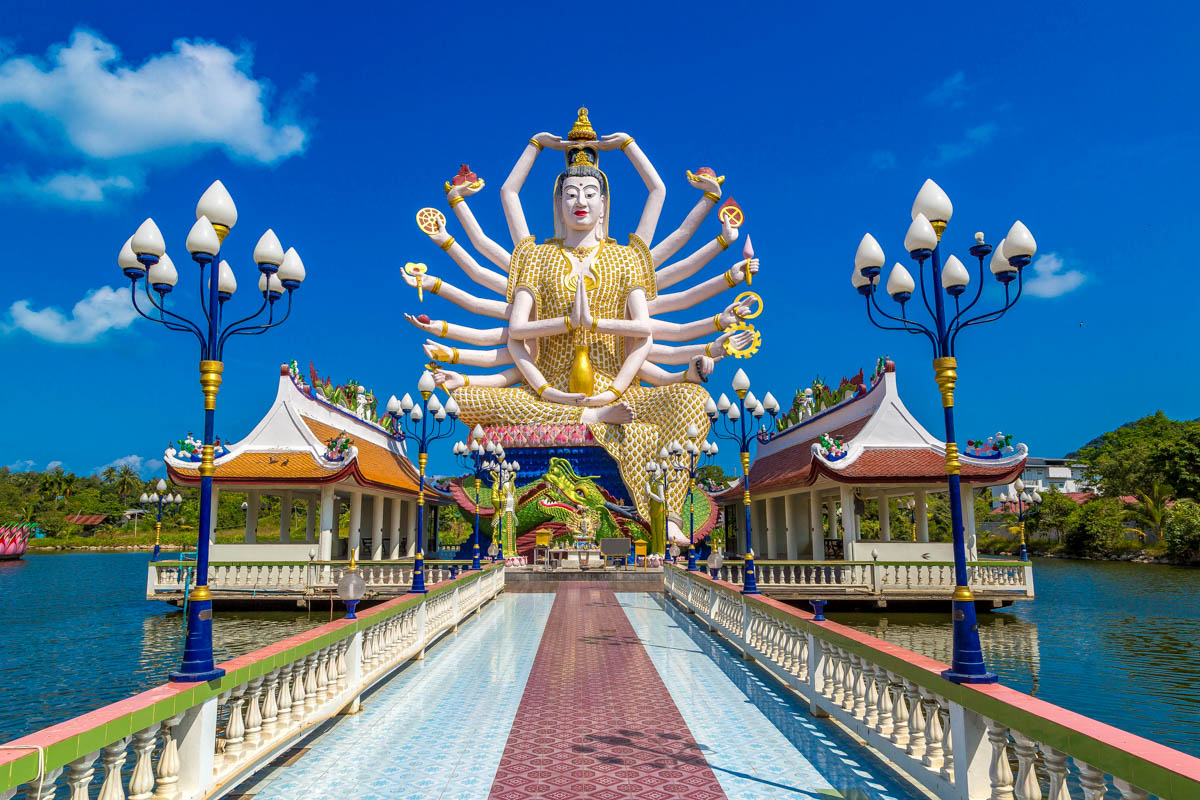 Statue of Shiva in Wat Plai Laem Temple, Koh Samui, Thailand