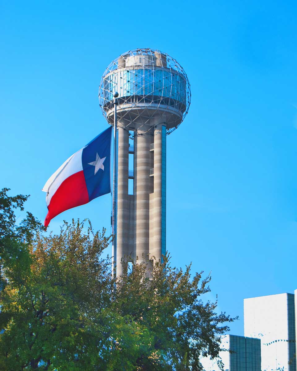 View of the Reunion Tower in Dallas