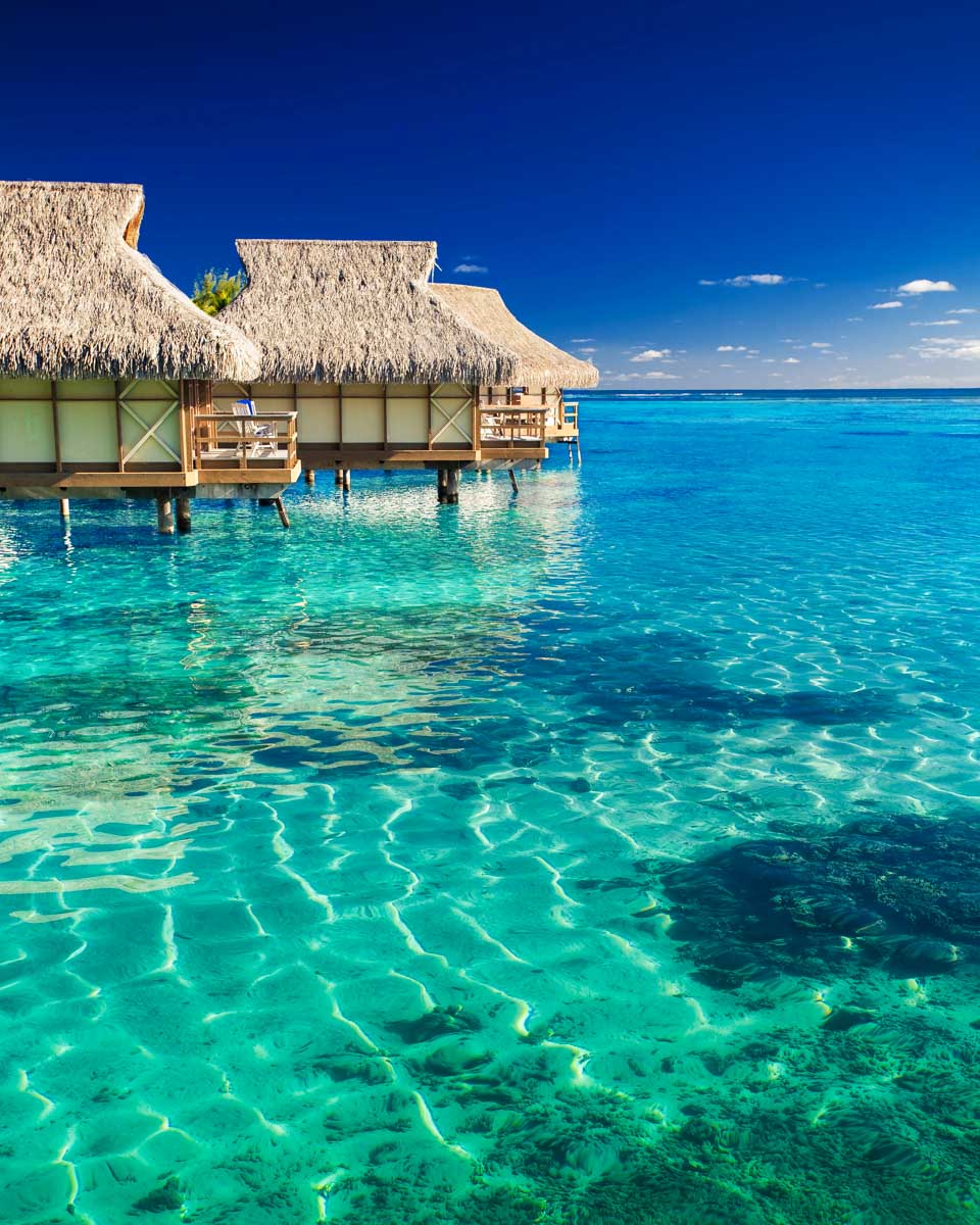 Bungalows in Moorea, French Polynesia