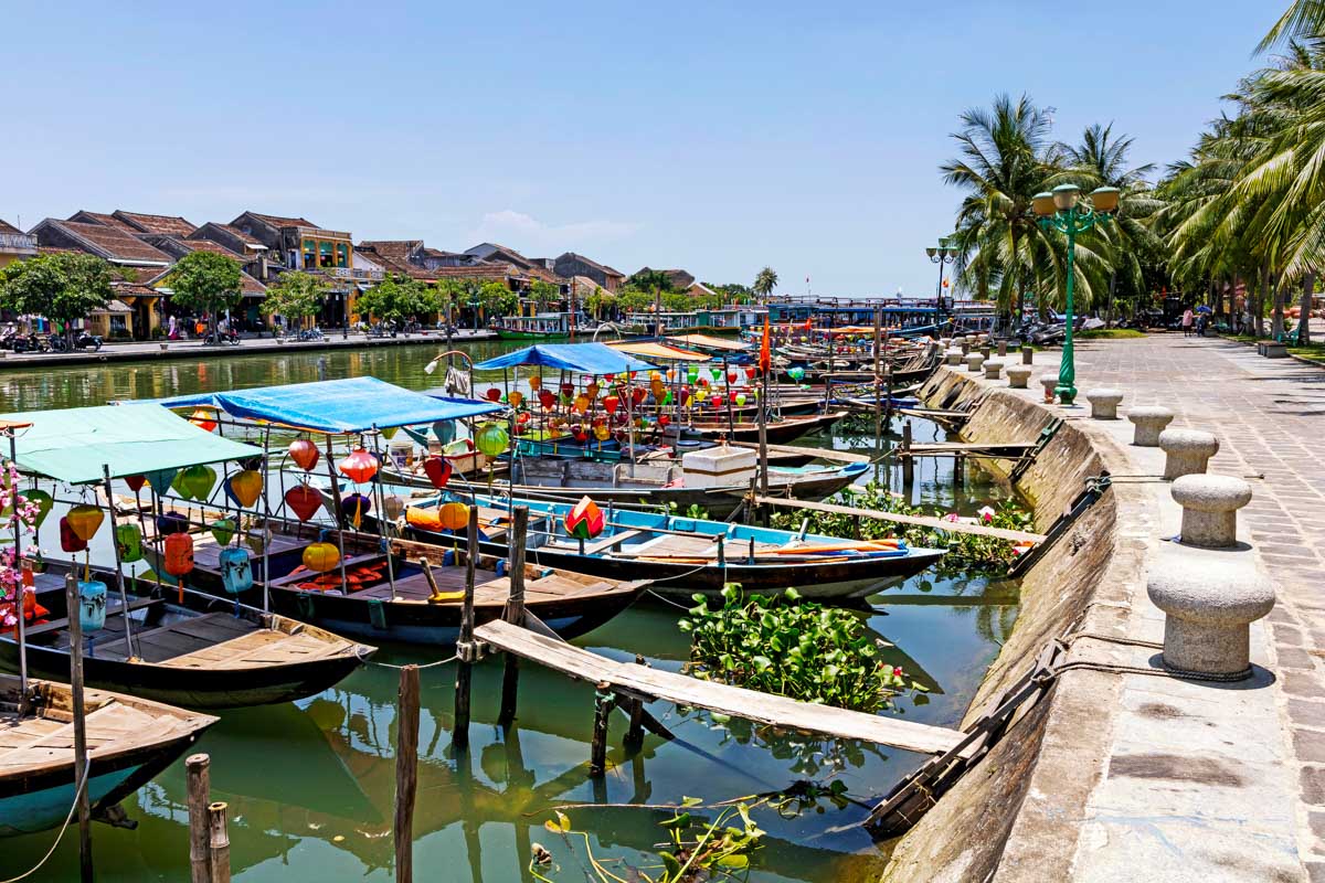 Tourist pier in Hoi An ancient town, Vietnam